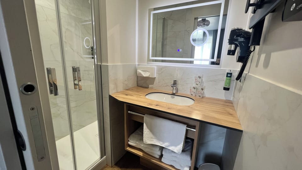 Free toiletries, hair dryer