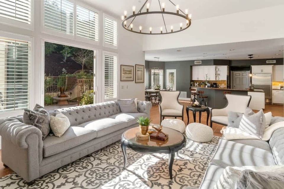 Family room with patio view