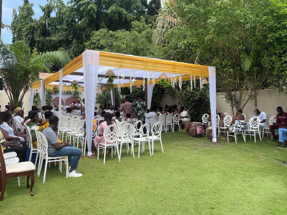 Outdoor banquet area