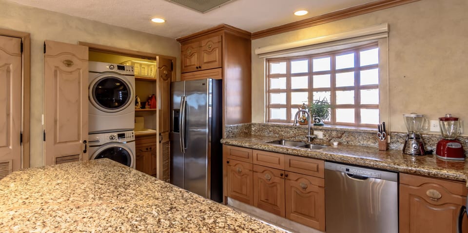 Laundry facilities off the kitchen