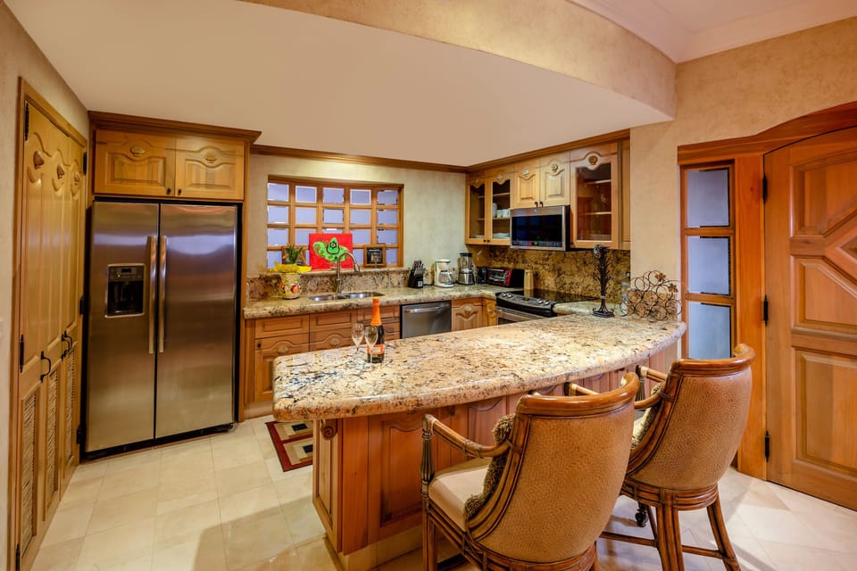 Large kitchen with new stainless appliances