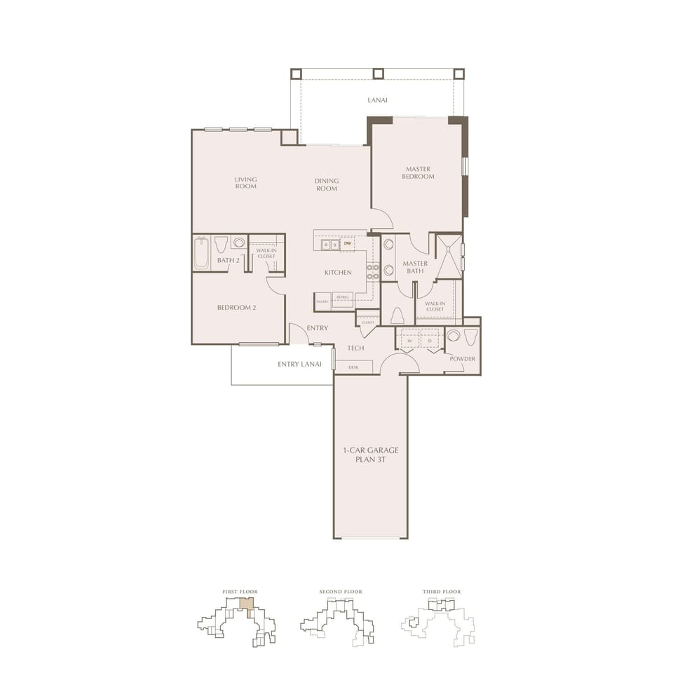 Hale Honu's ground floor, single story floor plan