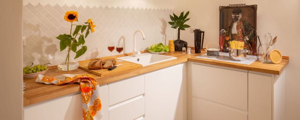 Apartment, 2 Bedrooms | Private kitchen | Full-size fridge, microwave, stovetop, coffee grinder