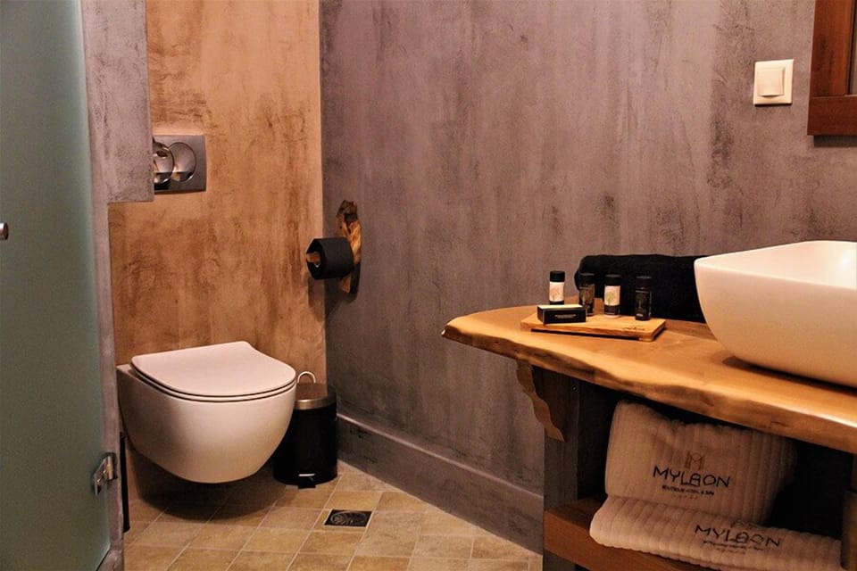 Luxury Suite | Bathroom | Shower, rainfall showerhead, designer toiletries, hair dryer