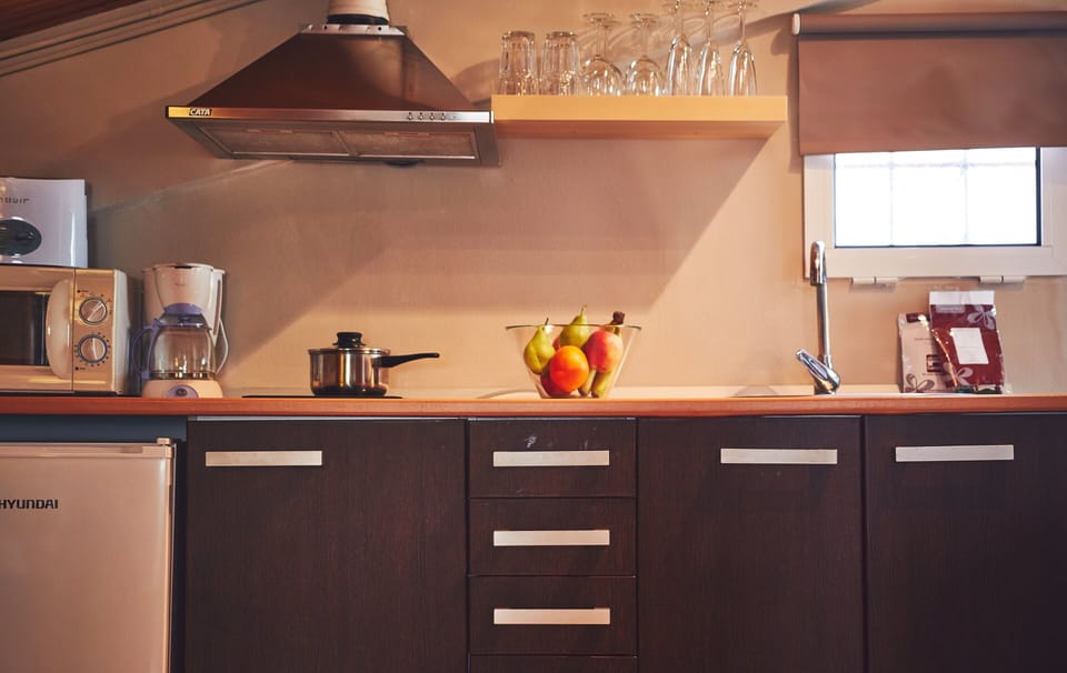 Basic Apartment, 1 Bedroom | Private kitchen | Full-size fridge, microwave, oven, stovetop