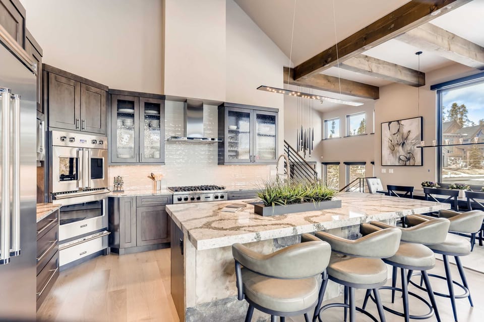 Gorgeous stone, wood, and granite details