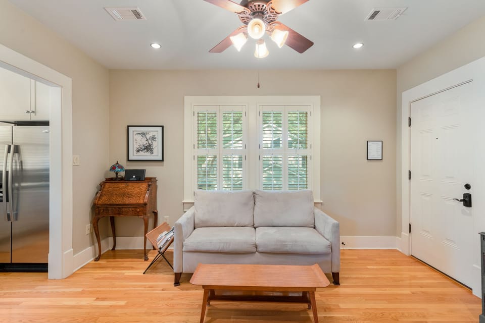 Living room and small desk space