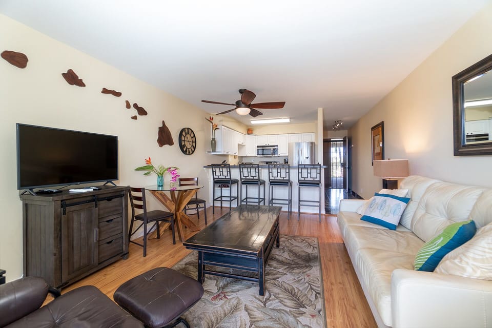 Living room and kitchen