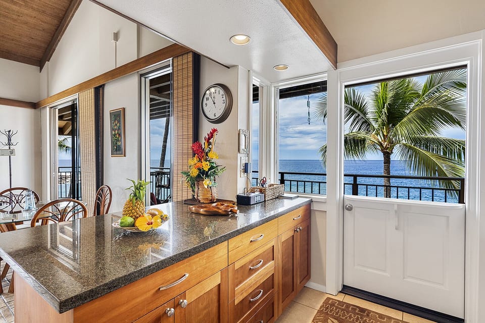 Seamless indoor-outdoor dining with direct lanai access.