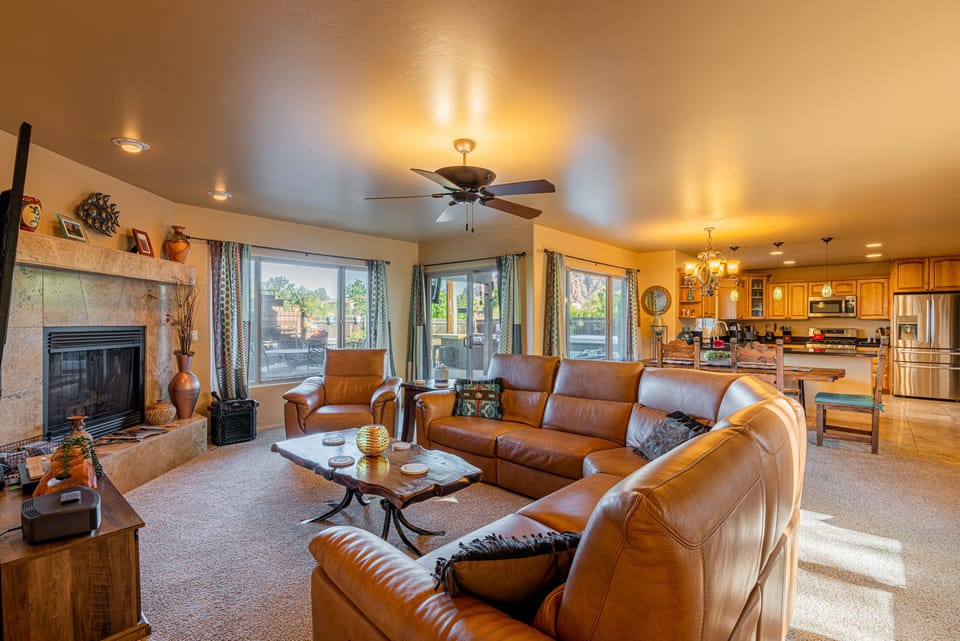 Gather together in the living room with plenty of seating