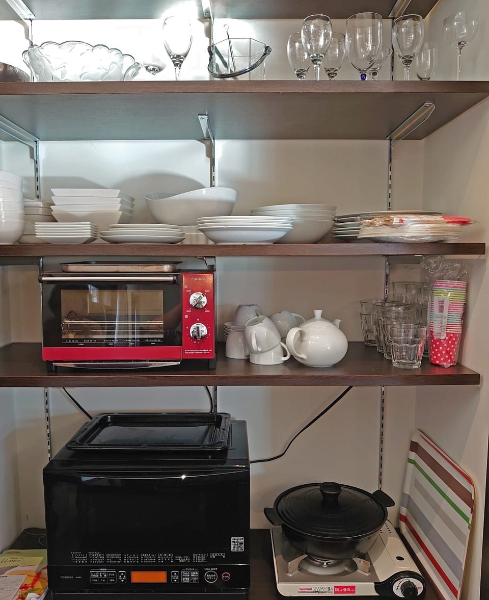 You can use the oven range, oven toaster, rice cooker, etc.