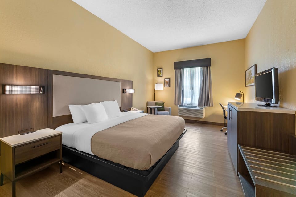 Standard Room, 1 King Bed, Non Smoking | In-room safe, blackout drapes, iron/ironing board, free WiFi