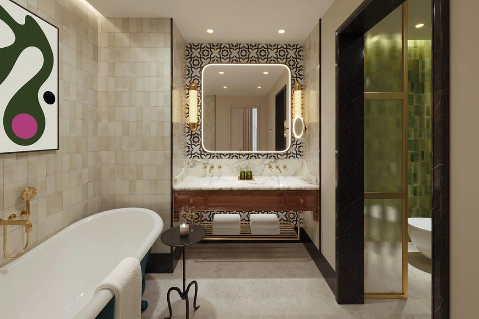 Suite, 1 King Bed, City View | Bathroom | Shower, eco-friendly toiletries, hair dryer, towels