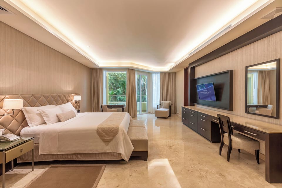 Three-Bedroom Villa with Golf Course View | Premium bedding, down comforters, memory foam beds, free minibar