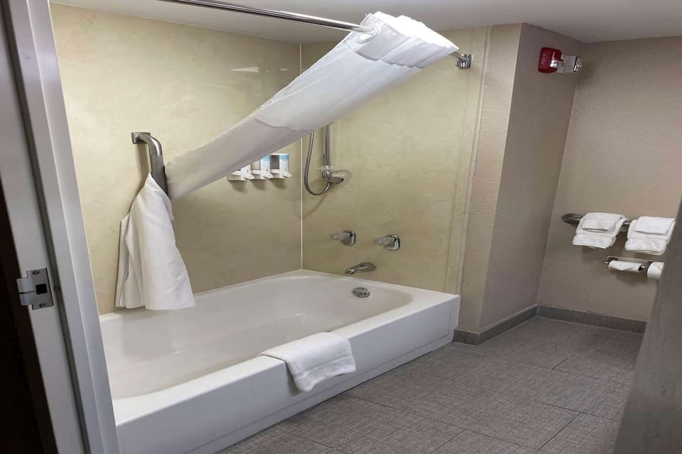 Hair dryer, towels