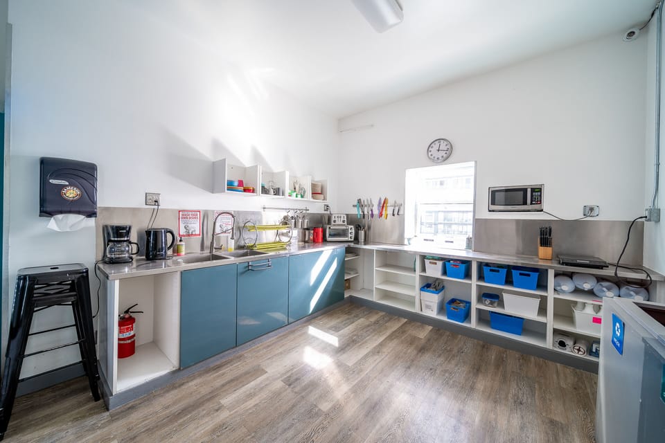 Shared fridge, microwave