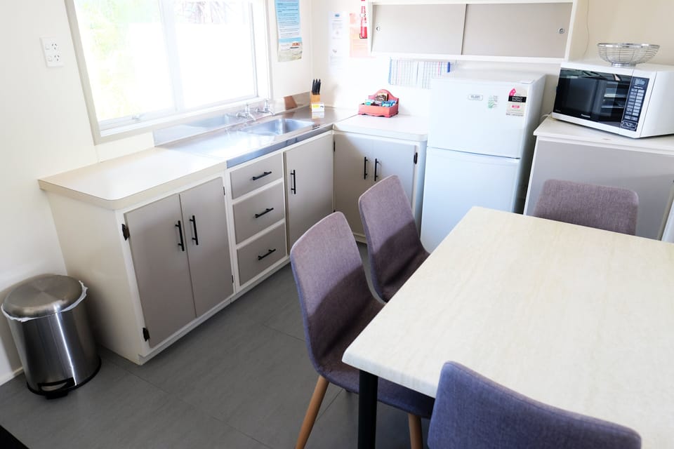 Fridge, microwave, coffee/tea maker, electric kettle