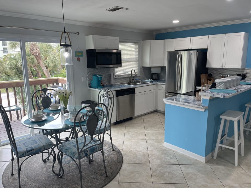 Each kitchen is fully stocked with pots, pans, Keurig ect..