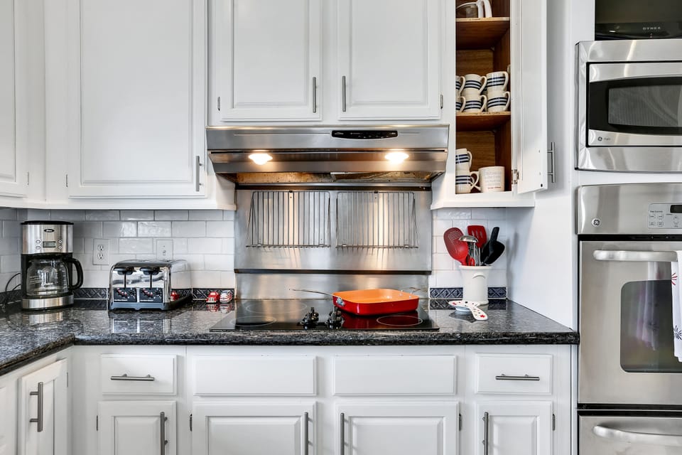Stove in kitchen.