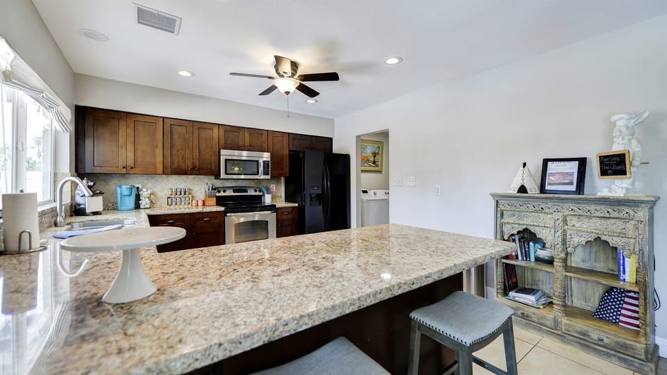 Bright Fully Stocked Kitchen