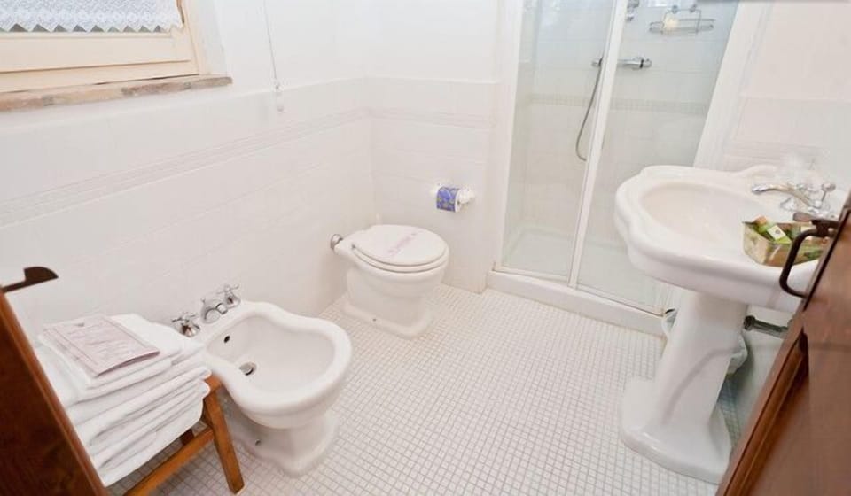 Shower, free toiletries, hair dryer, bidet