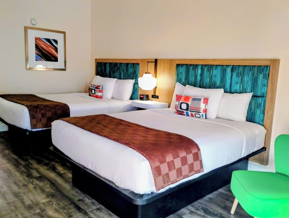 Standard Room, 2 Double Beds | In-room safe, iron/ironing board, free WiFi, bed sheets
