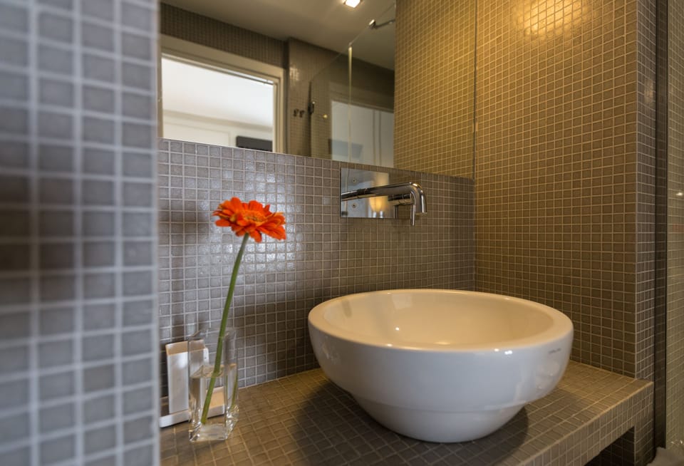 Shower, free toiletries, hair dryer, bidet