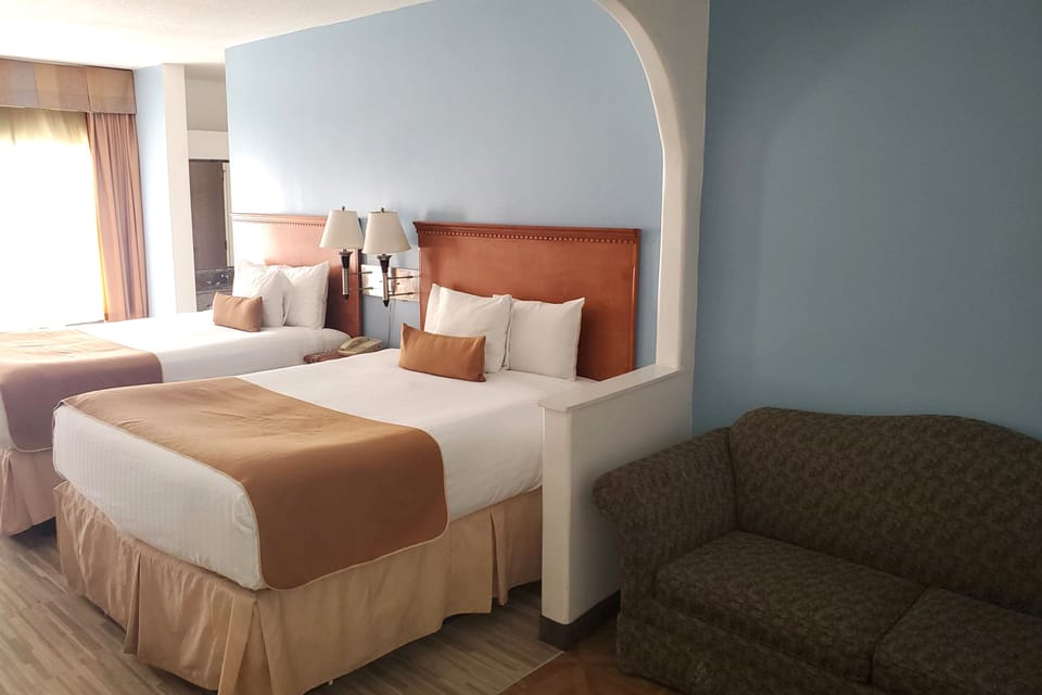 Studio Suite, 2 Queen Beds, Non Smoking | In-room safe, desk, laptop workspace, blackout drapes