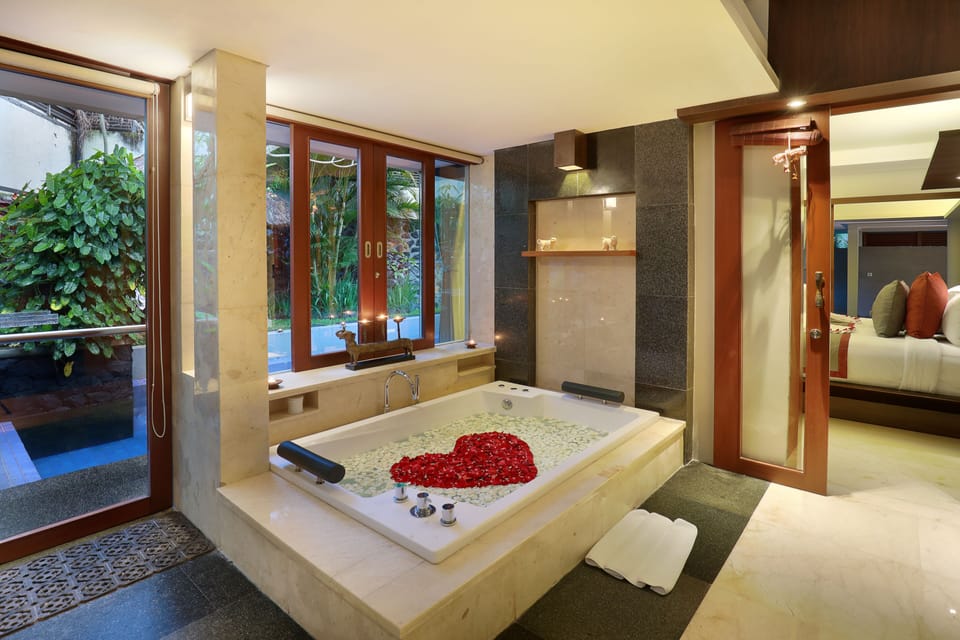 Villa, 1 Bedroom, Private Pool | Bathroom | Separate tub and shower, deep soaking tub, free toiletries, hair dryer