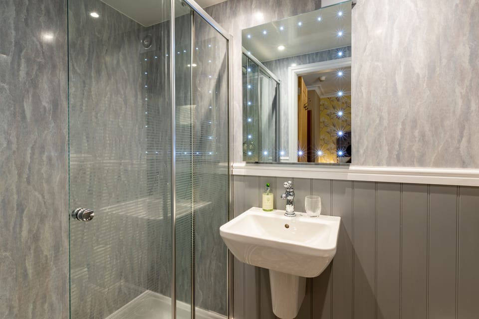 Deluxe Double Room (Room 2) | Bathroom | Shower, eco-friendly toiletries, hair dryer, towels