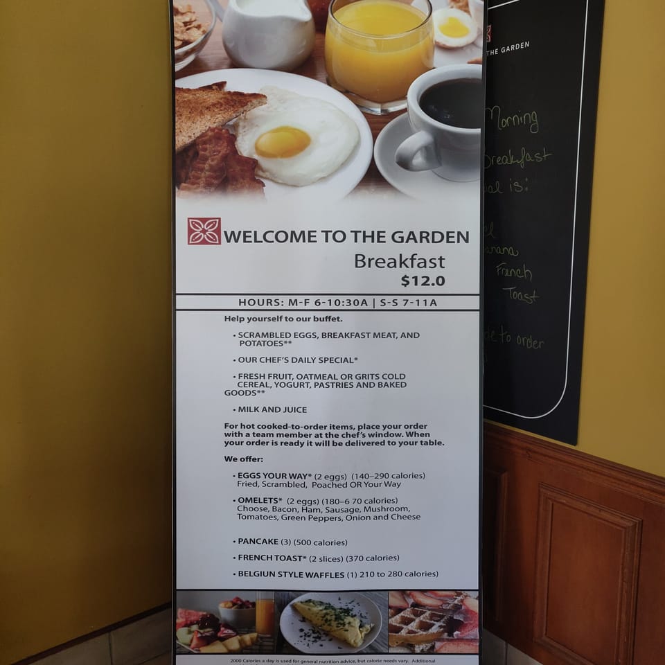 Daily cooked-to-order breakfast for a fee