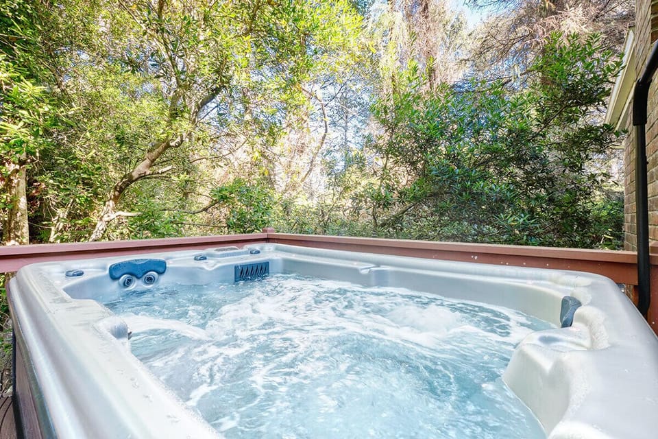 Immerse yourself in the warmth and relax in the hot tub