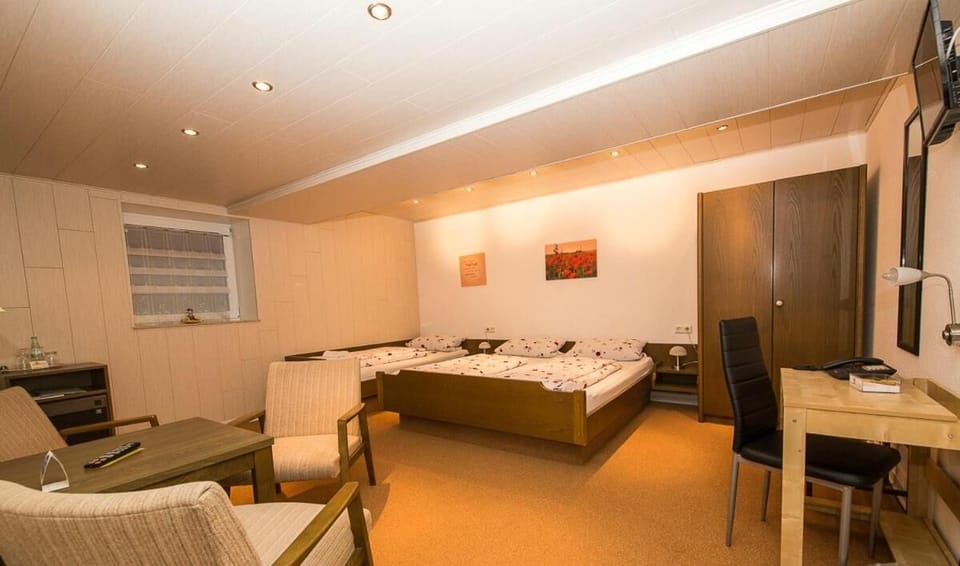 Desk, free WiFi, bed sheets