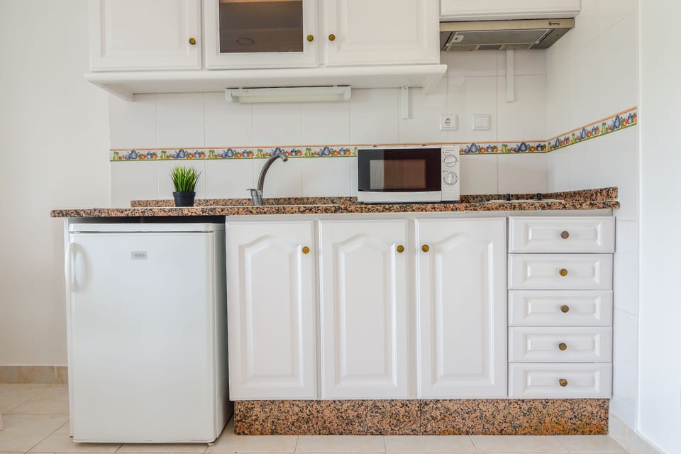 Deluxe Apartment, 1 Bedroom (FIT) | Private kitchen | Fridge, microwave, stovetop, electric kettle