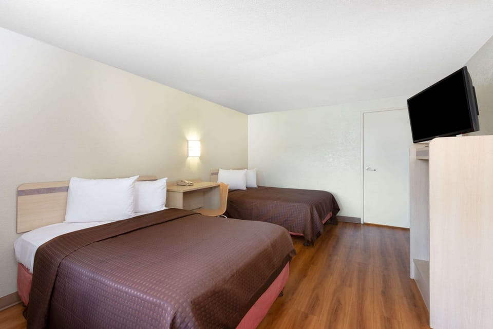 Deluxe Room, 2 Double Beds, Accessible, Non Smoking (Mobility) | Desk, laptop workspace, blackout drapes, free cribs/infant beds