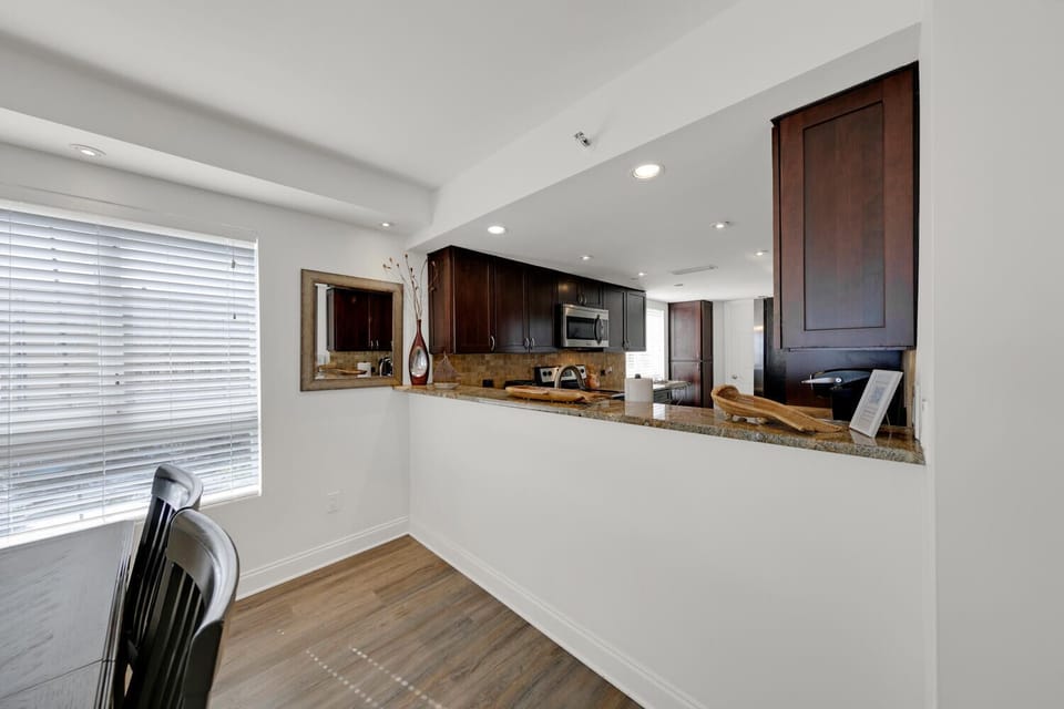 Beautiful updated kitchen with stainless appliances and granite countertops!