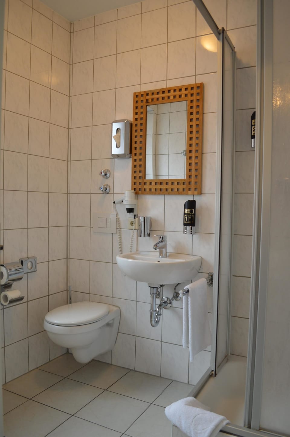 Bathroom | Shower, hair dryer, towels, soap