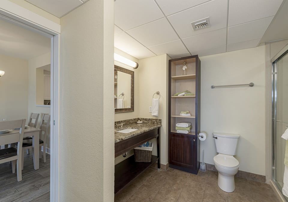 View of back bathroom from back bedroom