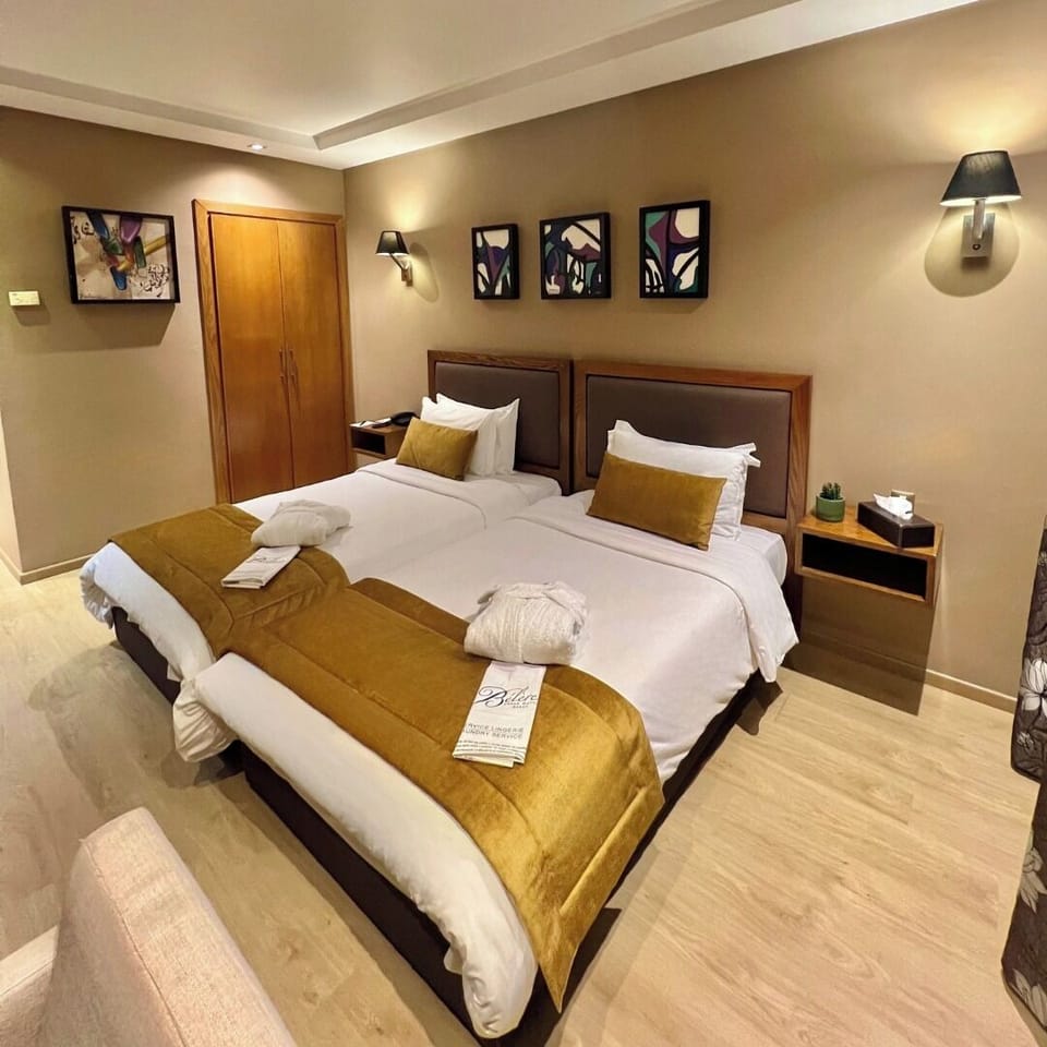 Deluxe Twin Room, 2 Twin Beds, Non Smoking, City View | Egyptian cotton sheets, premium bedding, down comforters