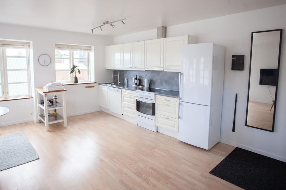 Apartment, 1 Bedroom | Private kitchen | Coffee/tea maker, full-size fridge, oven, stovetop