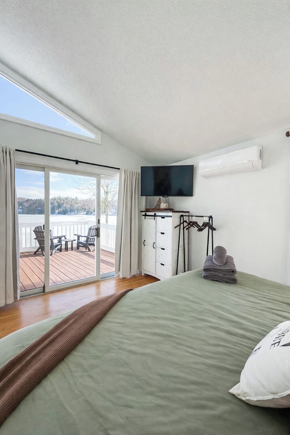 Main Level ~ King Bedroom.  Walk out onto the deck with a private entrance.