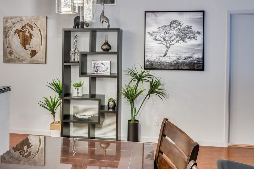 Dining table and safari decor