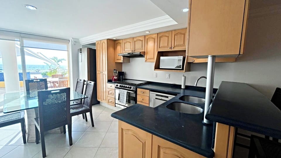 Apartment | Private kitchen | Full-size fridge, microwave, oven, stovetop