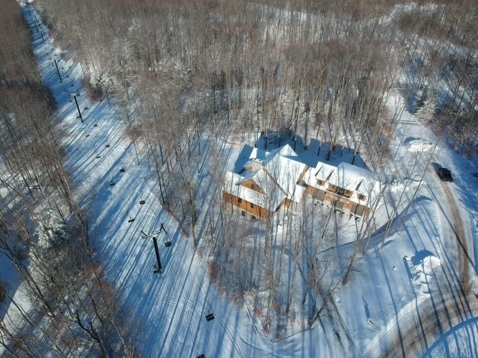 Alpine chairlift next to home
