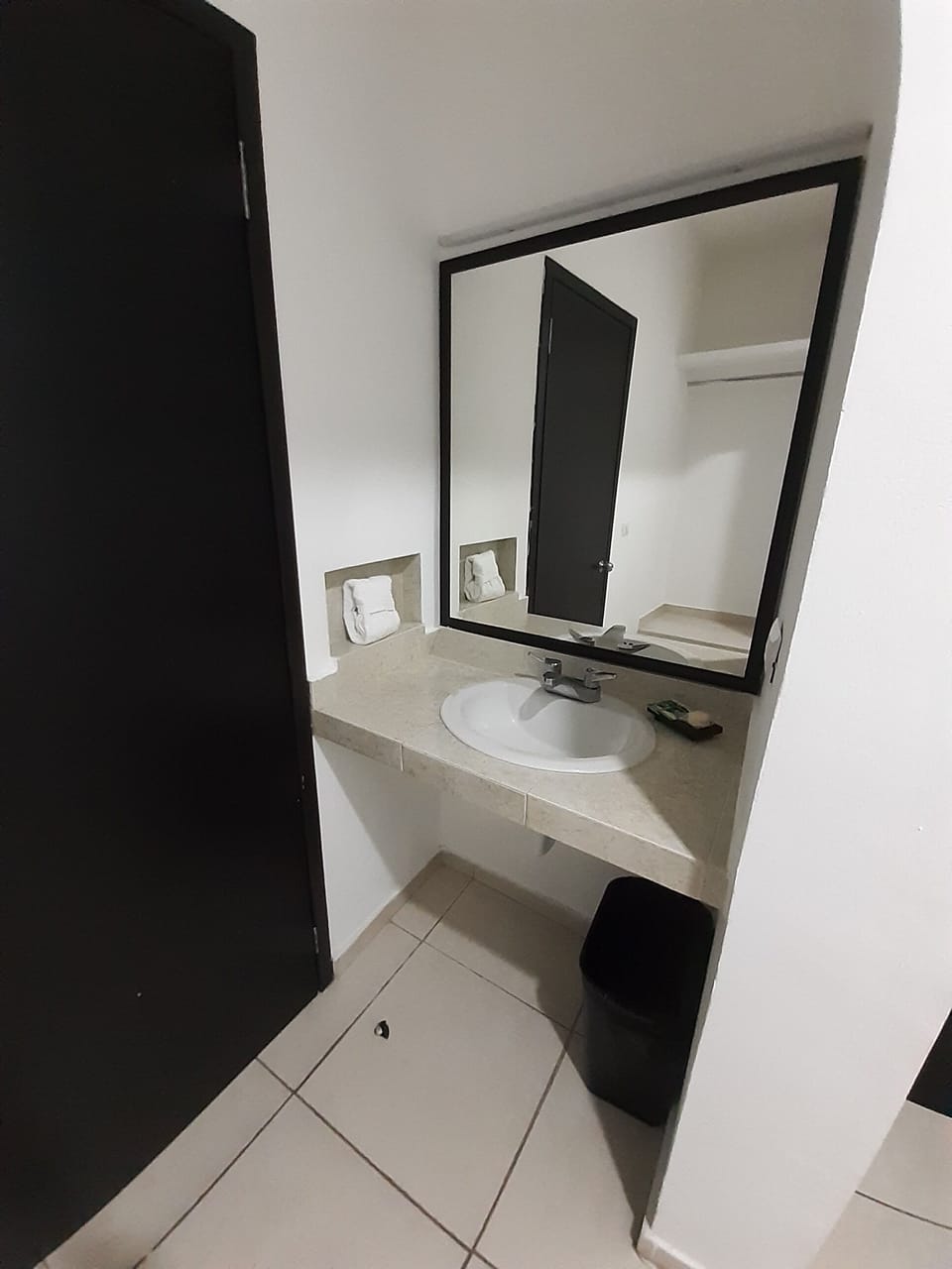 Shower, towels, soap, shampoo