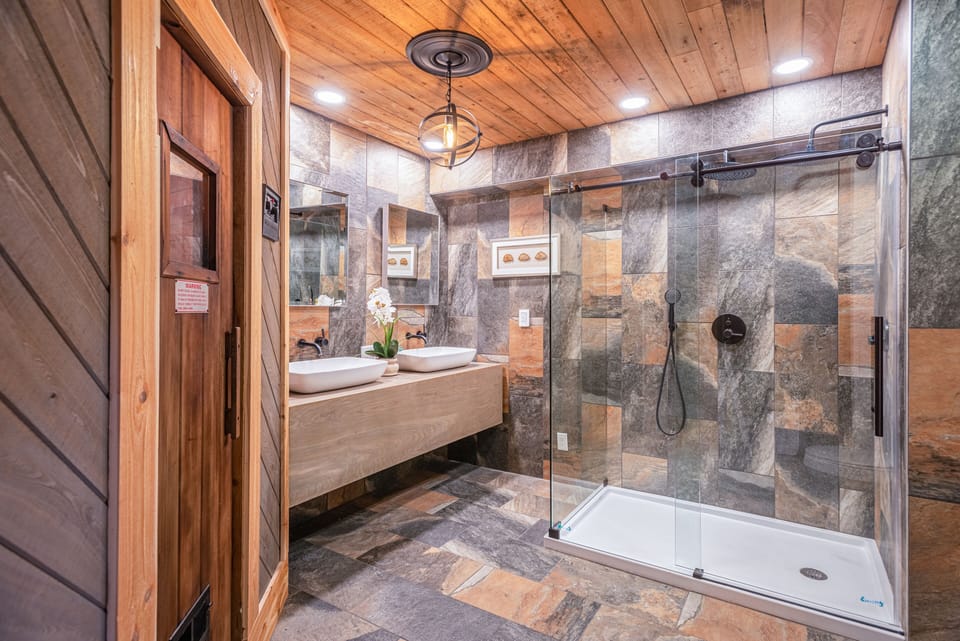 1st floor Master Bath with Sauna and heated floors
