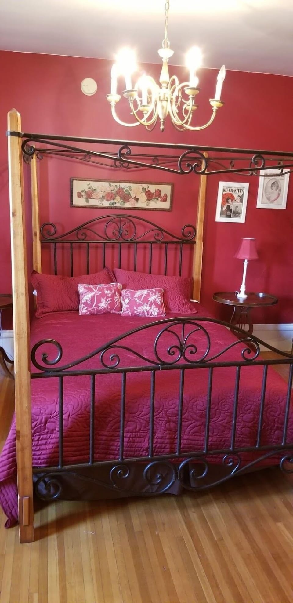 Red Suite - Four Post Canopy Wrought Iron Bed