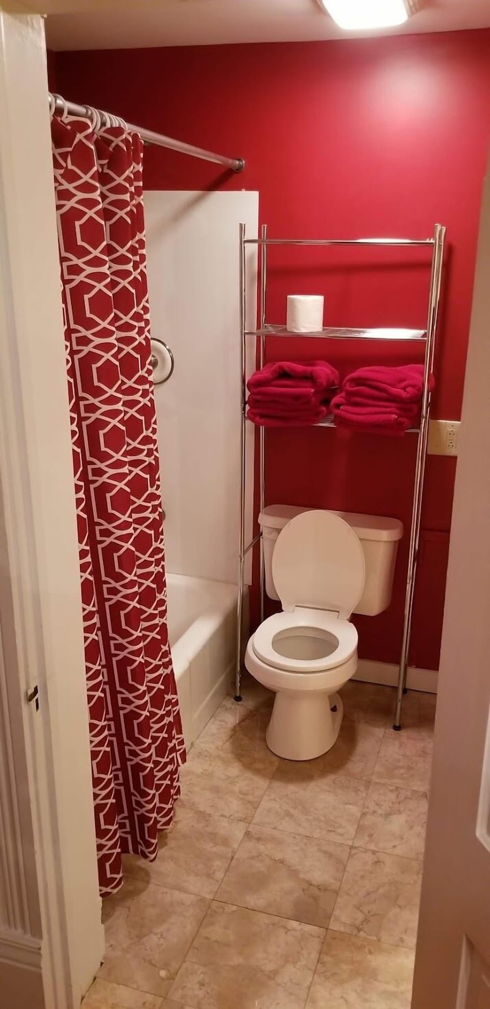 Red Suite - Shower, Tub, Toilet, & Vanity