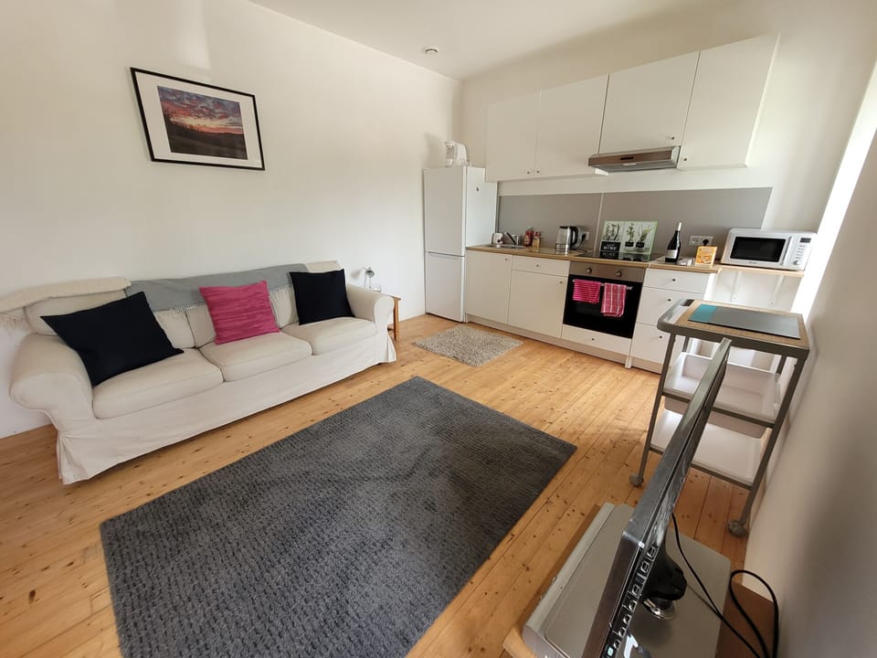 The lounge and kitchen areas. 