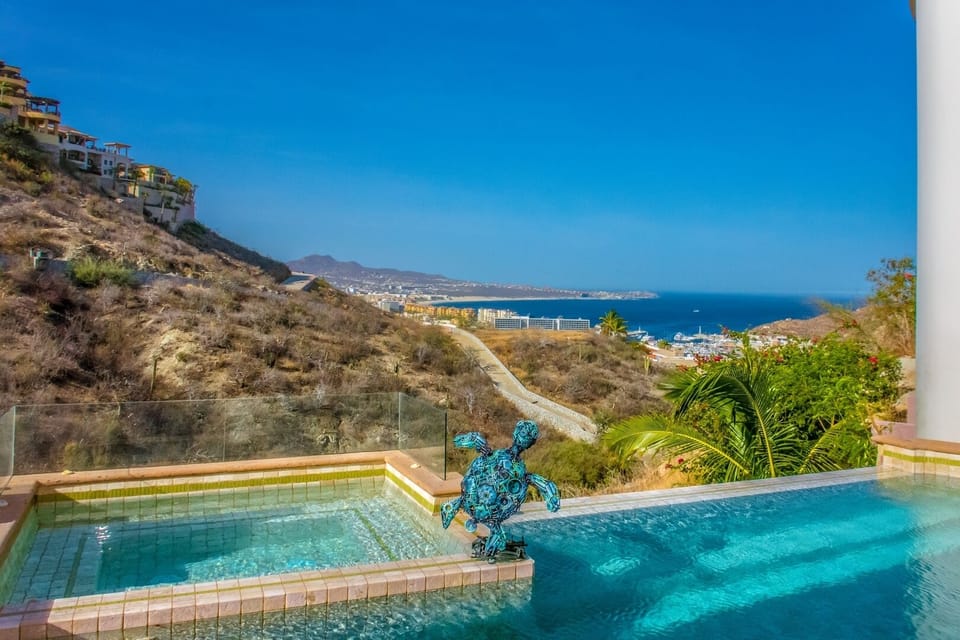 Enjoy the view of the Marina from the pool.